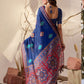 Rajwada Blue Georgette Printed Saree For Women