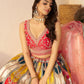 Rajwada Multicolor Silk Blend Embroidered Semi-Stitched Lehenga For Women