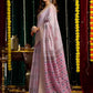 Rajwada Light Lavender Cotton Blend Solid Saree For Women