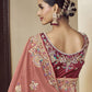 Rajwada Pink Georgette Embroidered Elegant Saree For Women