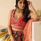 Rajwada Multicolor Silk Blend Embroidered Semi-Stitched Lehenga For Women