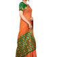Rajwada Orange Silk Blend Embellished Saree For Women
