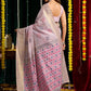 Rajwada Light Lavender Cotton Blend Solid Saree For Women