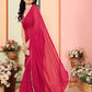 Rajwada Pink Georgette Plain Saree For Women