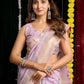 Rajwada Light Lavender Cotton Blend Solid Saree For Women