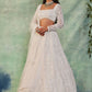 Rajwada White Net Embellished Semi Stitched Lehenga For Women