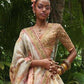Rajwada Off-White Organza Printed Semi-Stitched lehenga For Women