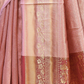 Rajwada Light Pink Silk Blend Woven Saree For Women