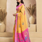 Rajwada Orange Cotton Linen Zari Work Saree For Women