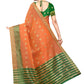 Rajwada Orange Silk Blend Embellished Saree For Women
