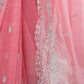 Rajwada Pink Organza Embellished Solid Saree For Women