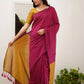 Rajwada Dark Pink Cotton Blend Solid Saree For Women