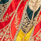 Rajwada Multicolor Silk Blend Embroidered Semi-Stitched Lehenga For Women