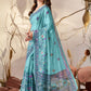 Rajwada Sky Blue Georgette Printed Saree For Women