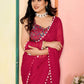 Rajwada Pink Georgette Plain Saree For Women