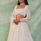 Rajwada White Net Embellished Semi Stitched Lehenga For Women