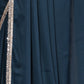 Rajwada Teal Blue Georgette Solid Saree For Women