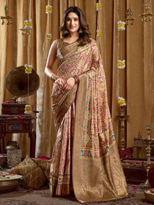Rajwada Multicolor Silk Blend Printed Saree For Women