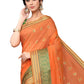 Rajwada Orange Silk Blend Embellished Saree For Women