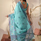Rajwada Sky Blue Georgette Printed Saree For Women