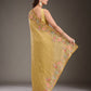 Rajwada Mustard Silk Blend Embroidered Solid Saree For Women