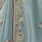 Rajwada Sea Green Georgette Embroidered Elegant Saree For Women