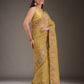 Rajwada Mustard Silk Blend Embroidered Solid Saree For Women
