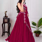 Rajwada Pink Georgette Embroidered Semi-Stitched lehenga For Women
