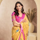 Rajwada Orange Cotton Linen Zari Work Saree For Women