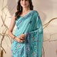 Rajwada Sky Blue Georgette Printed Saree For Women