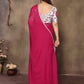 Rajwada Pink Georgette Solid Saree For Women
