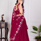 Rajwada Pink Georgette Embroidered Semi-Stitched lehenga For Women