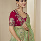 Rajwada Green Georgette Embroidered Elegant Saree For Women