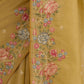 Rajwada Mustard Silk Blend Embroidered Solid Saree For Women