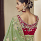 Rajwada Green Georgette Embroidered Elegant Saree For Women