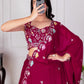 Rajwada Pink Georgette Embroidered Semi-Stitched lehenga For Women