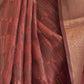Rajwada Brown Organza Woven Saree With Unstitched Blouse for Women