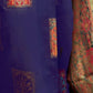 Rajwada Dark Blue Modal Woven Saree With Unstitched Blouse For Women