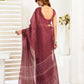 Rajwada Dark Mauve Cotton Linen Zari Work Saree For Women