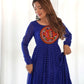 Rajwada Blue Georgette Embroidered Stitched Gown For Women