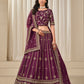 Rajwada Purple Art Silk Embroidered Semi-Stitched lehenga For Women