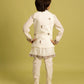 Rajwada White Viscose Silk Embroidered Stitched Kurta Set For Kids