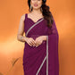Rajwada Purple Georgette Printed Saree For Women