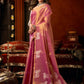 Rajwada Mauve Silk Blend Solid Saree For Women