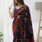 Rajwada Navy Blue Silk Blend Woven Saree For Women