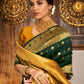 Rajwada Dark Green Silk Blend Woven Pithani Saree For Women