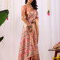 Rajwada Peach Silk Blend Printed Saree For Women