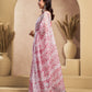 Rajwada Pink And White Cotton Linen Zari Work Saree For Women