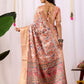 Rajwada Peach Silk Blend Printed Saree For Women