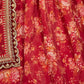 Rajwada Maroon Organza Printed Semi-Stitched lehenga For Women